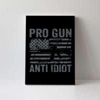 Pro Gun Anti Idiot Second Amendment AR15 Rifle USA Flag Canvas