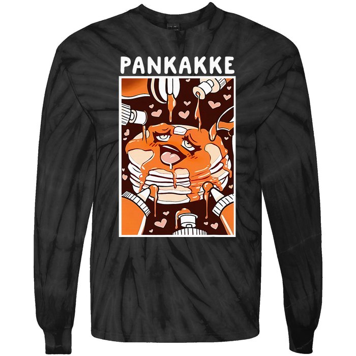 Pankakke Graphic Anime Funny Naughty Foodie Pun Pankakke Tie-Dye Long Sleeve Shirt