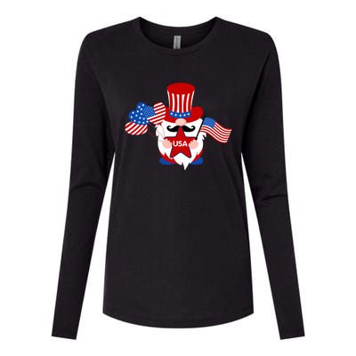 Patriotic Gnome American Flag Usa 4th Of July Cute Gnome Cute Gift Womens Cotton Relaxed Long Sleeve T-Shirt