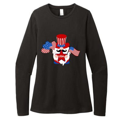 Patriotic Gnome American Flag Usa 4th Of July Cute Gnome Cute Gift Womens CVC Long Sleeve Shirt