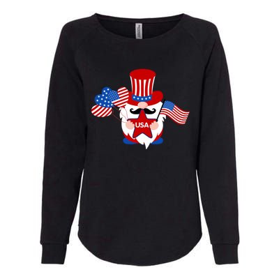 Patriotic Gnome American Flag Usa 4th Of July Cute Gnome Cute Gift Womens California Wash Sweatshirt