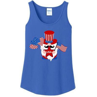 Patriotic Gnome American Flag Usa 4th Of July Cute Gnome Cute Gift Ladies Essential Tank