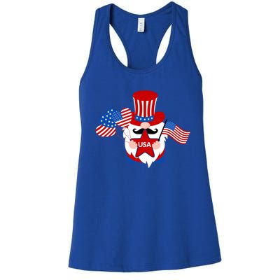 Patriotic Gnome American Flag Usa 4th Of July Cute Gnome Cute Gift Women's Racerback Tank