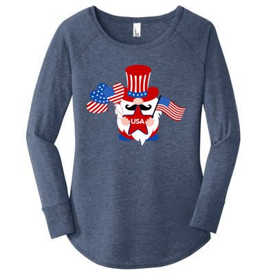 Patriotic Gnome American Flag Usa 4th Of July Cute Gnome Cute Gift Women's Perfect Tri Tunic Long Sleeve Shirt