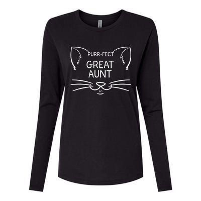 Purrgiftfect Great Aunt Funny Cat Lover Greatauntie Kitty Owner Cool Gift Womens Cotton Relaxed Long Sleeve T-Shirt