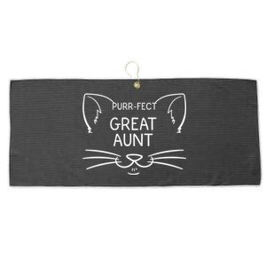 Purrgiftfect Great Aunt Funny Cat Lover Greatauntie Kitty Owner Cool Gift Large Microfiber Waffle Golf Towel