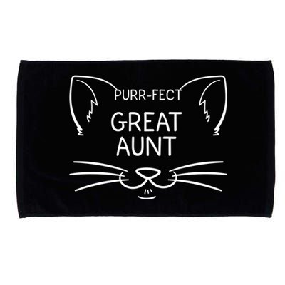 Purrgiftfect Great Aunt Funny Cat Lover Greatauntie Kitty Owner Cool Gift Microfiber Hand Towel