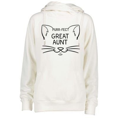 Purrgiftfect Great Aunt Funny Cat Lover Greatauntie Kitty Owner Cool Gift Womens Funnel Neck Pullover Hood