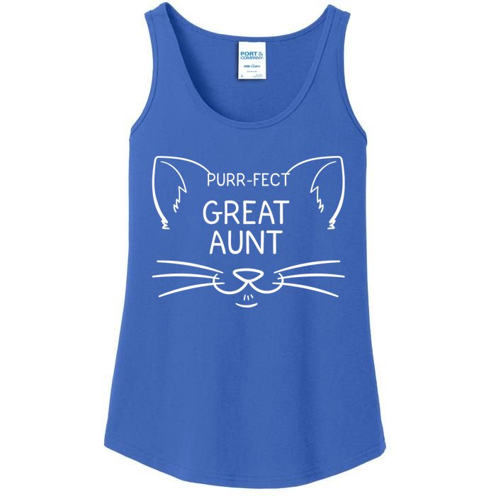 Purrgiftfect Great Aunt Funny Cat Lover Greatauntie Kitty Owner Cool Gift Ladies Essential Tank