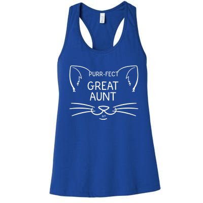 Purrgiftfect Great Aunt Funny Cat Lover Greatauntie Kitty Owner Cool Gift Women's Racerback Tank