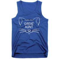 Purrgiftfect Great Aunt Funny Cat Lover Greatauntie Kitty Owner Cool Gift Tank Top