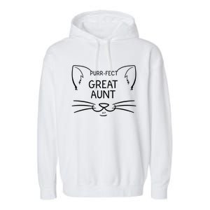 Purrgiftfect Great Aunt Funny Cat Lover Greatauntie Kitty Owner Cool Gift Garment-Dyed Fleece Hoodie