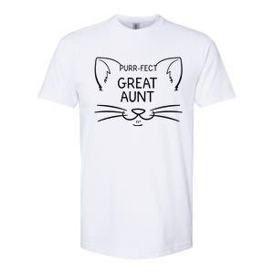 Purrgiftfect Great Aunt Funny Cat Lover Greatauntie Kitty Owner Cool Gift Softstyle CVC T-Shirt