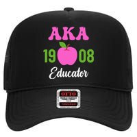 Pink Green AKA Educator Black History Month Teacher Squad High Crown Mesh Back Trucker Hat