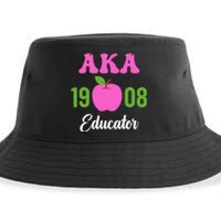 Pink Green AKA Educator Black History Month Teacher Squad Sustainable Bucket Hat