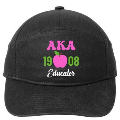 Pink Green AKA Educator Black History Month Teacher Squad 7-Panel Snapback Hat