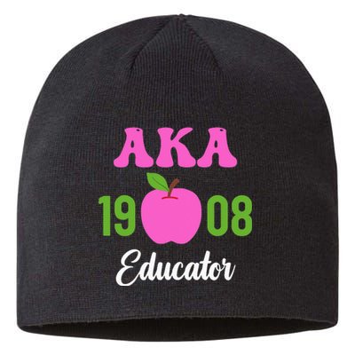 Pink Green AKA Educator Black History Month Teacher Squad Sustainable Beanie