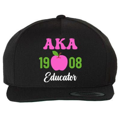 Pink Green AKA Educator Black History Month Teacher Squad Wool Snapback Cap