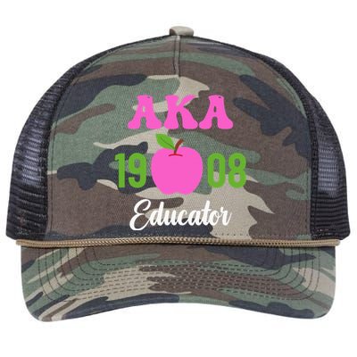 Pink Green AKA Educator Black History Month Teacher Squad Retro Rope Trucker Hat Cap