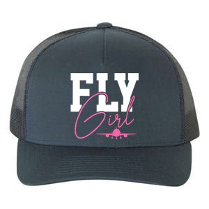 Pilot Girl Airplane Aviation Yupoong Adult 5-Panel Trucker Hat