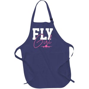 Pilot Girl Airplane Aviation Full-Length Apron With Pockets