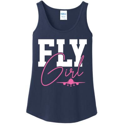 Pilot Girl Airplane Aviation Ladies Essential Tank