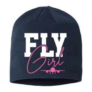 Pilot Girl Airplane Aviation Sustainable Beanie