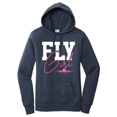 Pilot Girl Airplane Aviation Women's Pullover Hoodie