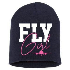 Pilot Girl Airplane Aviation Short Acrylic Beanie