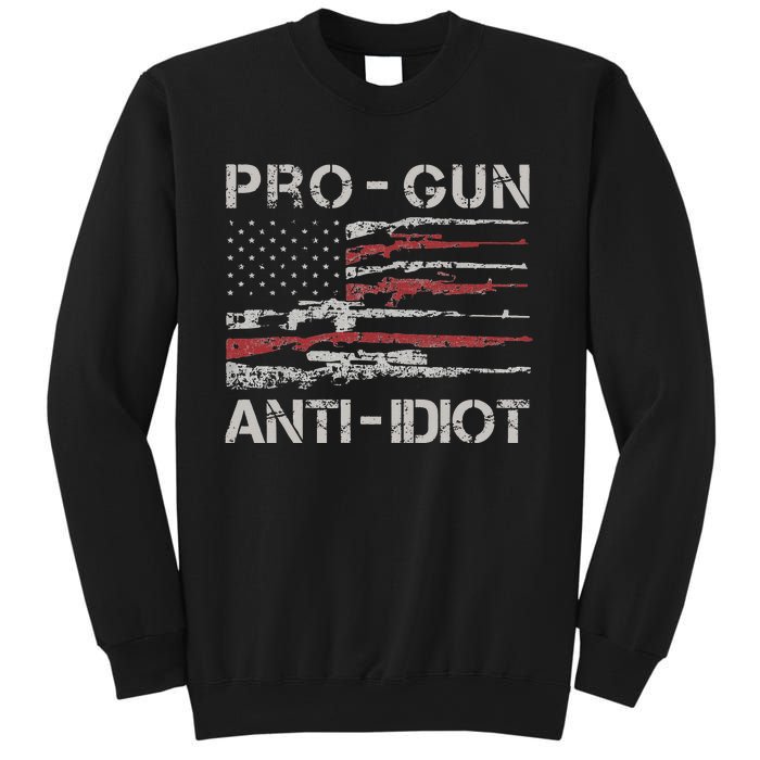 Pro Gun Anti Idiot Vintage USA Flag 2nd Amendment Sweatshirt