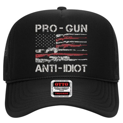 Pro Gun Anti Idiot Vintage USA Flag 2nd Amendment Trucker Hat