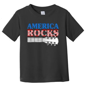 Patriotic Guitar American Flag 4th Of July Toddler T-Shirt