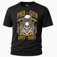 Pro Gun Anti Idiot Fathers Day Gun Lover Cooling Performance Crew T-Shirt