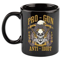 Pro Gun Anti Idiot Fathers Day Gun Lover 11oz C Handle Ceramic Mug