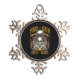 Pro Gun Anti Idiot Fathers Day Gun Lover Metallic Star Ornament