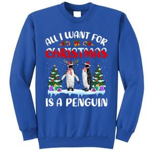 Penguin Gift All I Want For Christmas Is A Penguin Xmas Great Gift Sweatshirt