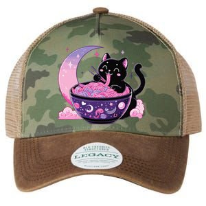 Pastel Goth Aesthetic Kawaii Cat Eating Ramen Noodles Legacy Tie Dye Trucker Hat