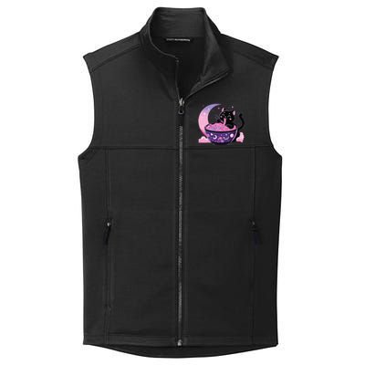 Pastel Goth Aesthetic Kawaii Cat Eating Ramen Noodles Collective Smooth Fleece Vest