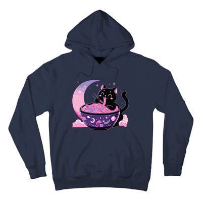 Pastel Goth Aesthetic Kawaii Cat Eating Ramen Noodles Tall Hoodie