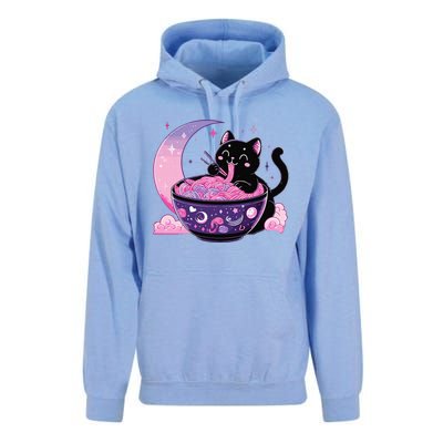 Pastel Goth Aesthetic Kawaii Cat Eating Ramen Noodles Unisex Surf Hoodie