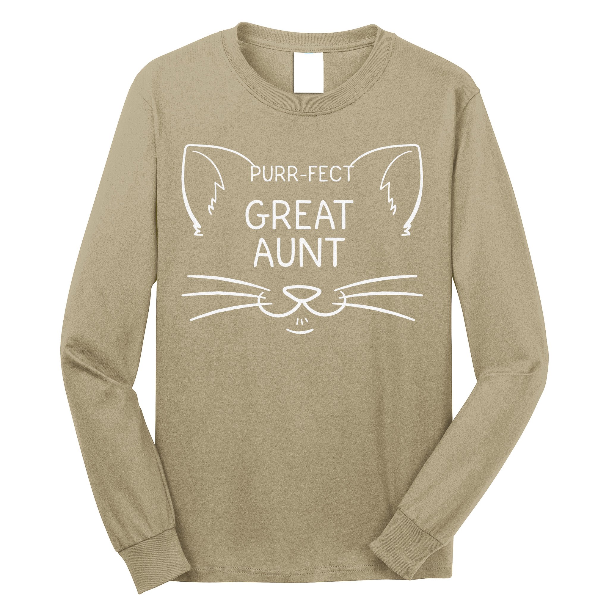 Purrfect Great Aunt Funny Cat Lover Greatauntie Kitty Owner Long Sleeve Shirt