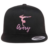 Personalized Gymnastics Avery Name Gymnast Flat Bill Trucker Hat