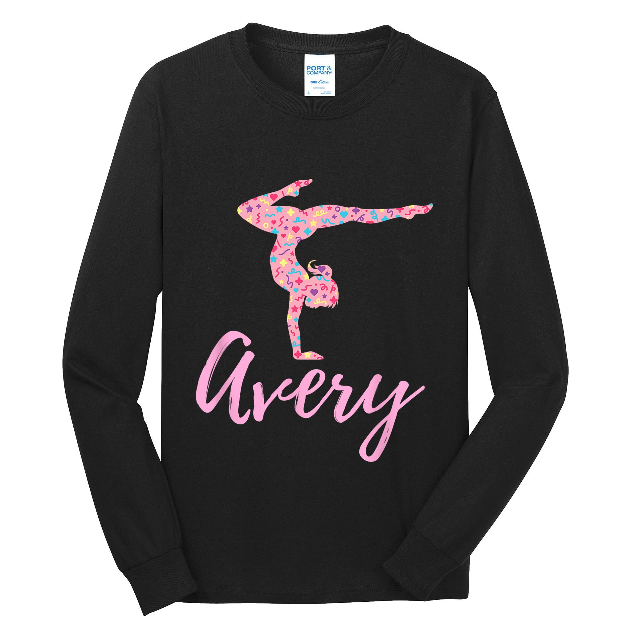 Personalized Gymnastics Avery Name Gymnast Tall Long Sleeve T-Shirt