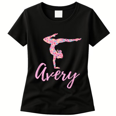 Personalized Gymnastics Avery Name Gymnast Womens T-Shirt