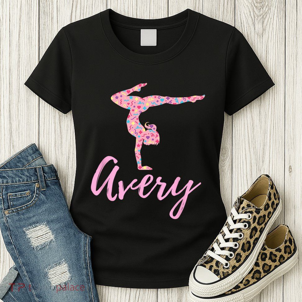 Personalized Gymnastics Avery Name Gymnast Womens T-Shirt