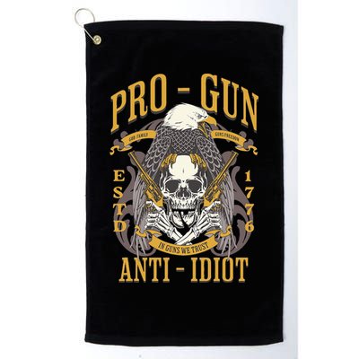 Pro Gun Anti Idiot Fathers Day Gun Lover Golf Towel