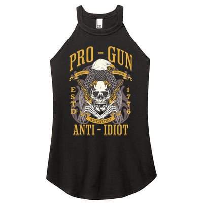 Pro Gun Anti Idiot Fathers Day Gun Lover Women's Perfect Tri Rocker Tank