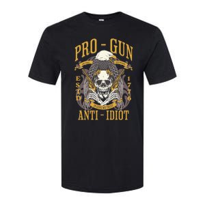 Pro Gun Anti Idiot Fathers Day Gun Lover Softstyle CVC T-Shirt