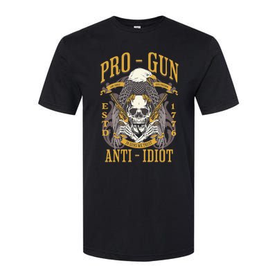 Pro Gun Anti Idiot Fathers Day Gun Lover Softstyle CVC T-Shirt