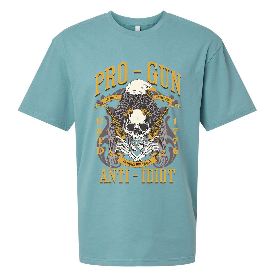 Pro Gun Anti Idiot Fathers Day Gun Lover Sueded Cloud Jersey T-Shirt
